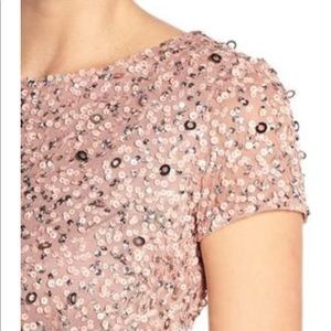 Adrianna papell blush scoop neck blush dress.